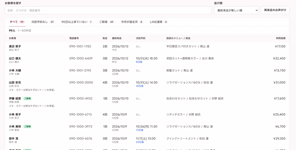 顧客一覧